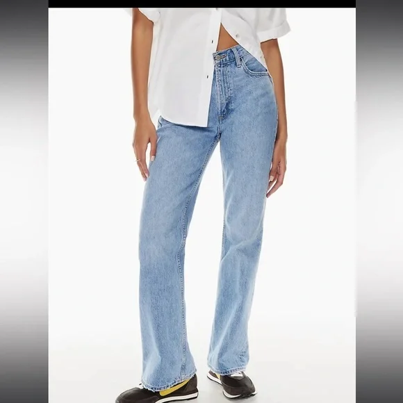 ❗️SOLD❗️Denim Forum The Marianne Mid Loose Flare 32L Size 24 - Picture 1 of 12